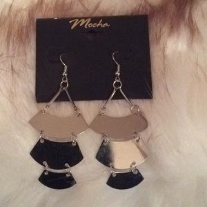 Mocha silver colored dangling earrings
